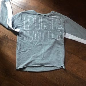Victoria Secret Pink Gray Oversized Sweatshirt
